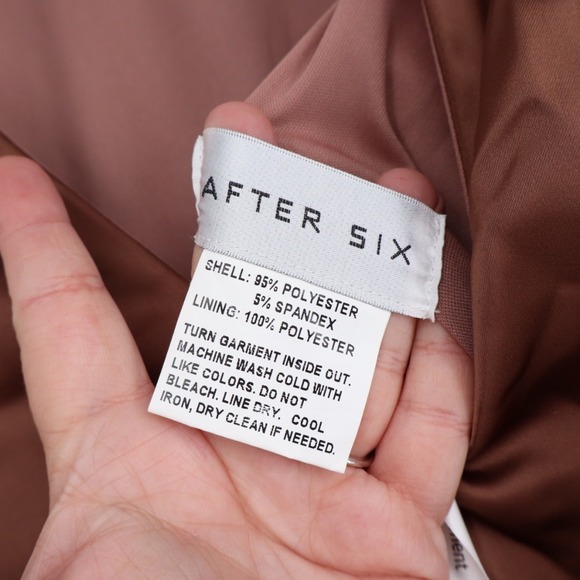 After Six High Neck Sleeveless Cap Shoulder Satin Maxi Dress Size M - Picture 5 of 9